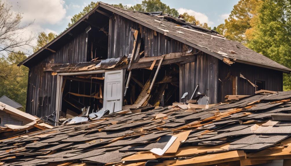 inspecting roof for damage