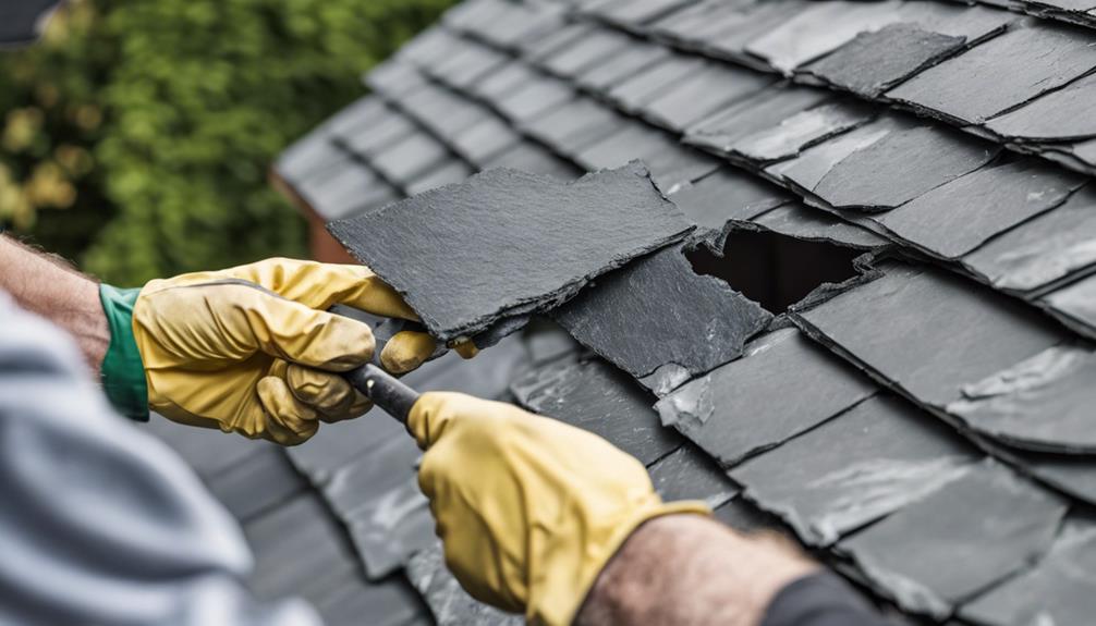 removing damaged slate tiles